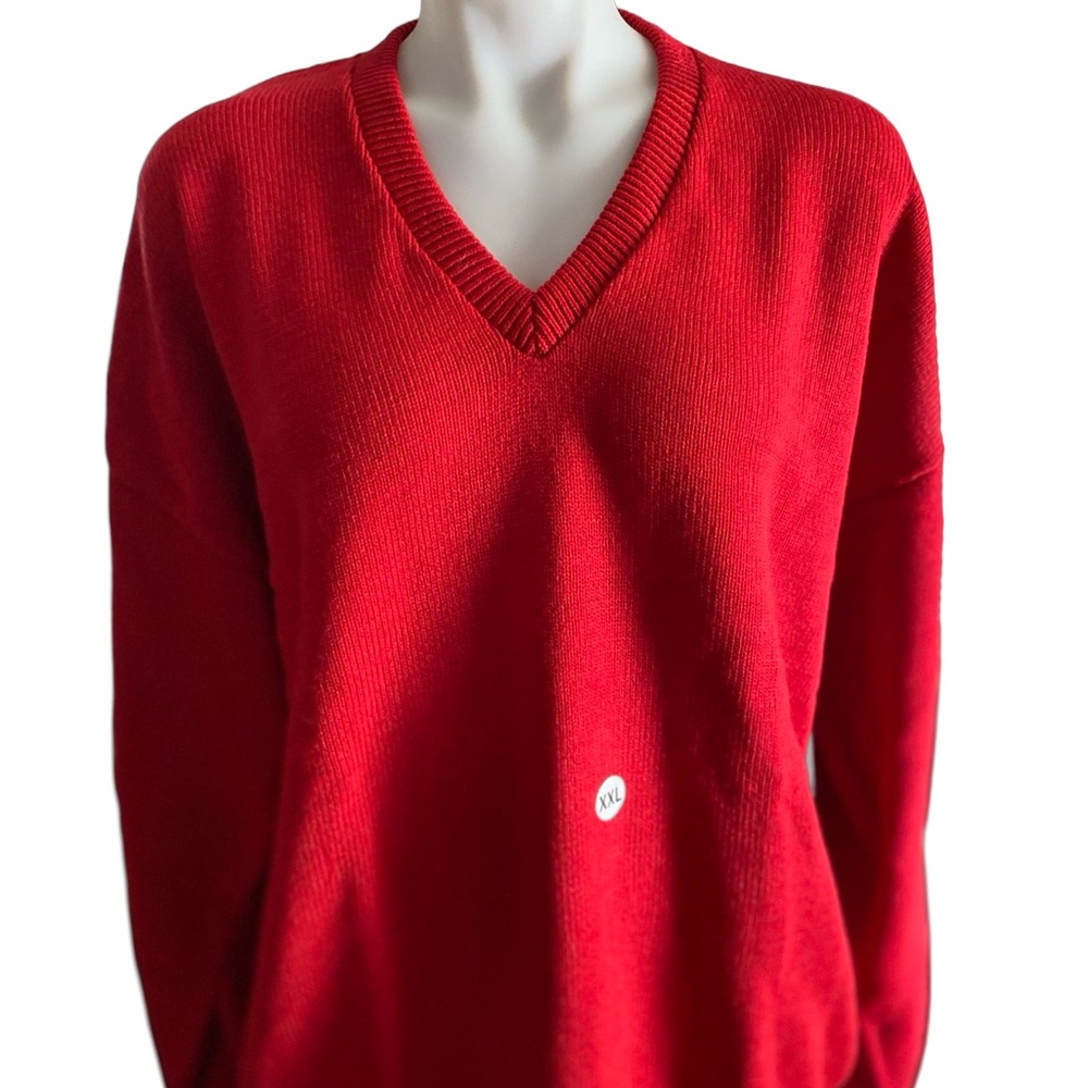 Vintage NWOT. RARE Red V-Neck Men's Sweater